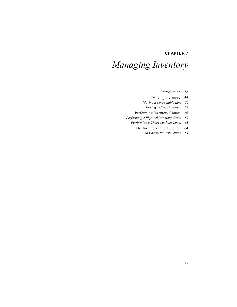 Chapter 7, Managing inventory, Chapter 7: managing inventory | IntelliTrack Check In/Out User Manual | Page 65 / 78