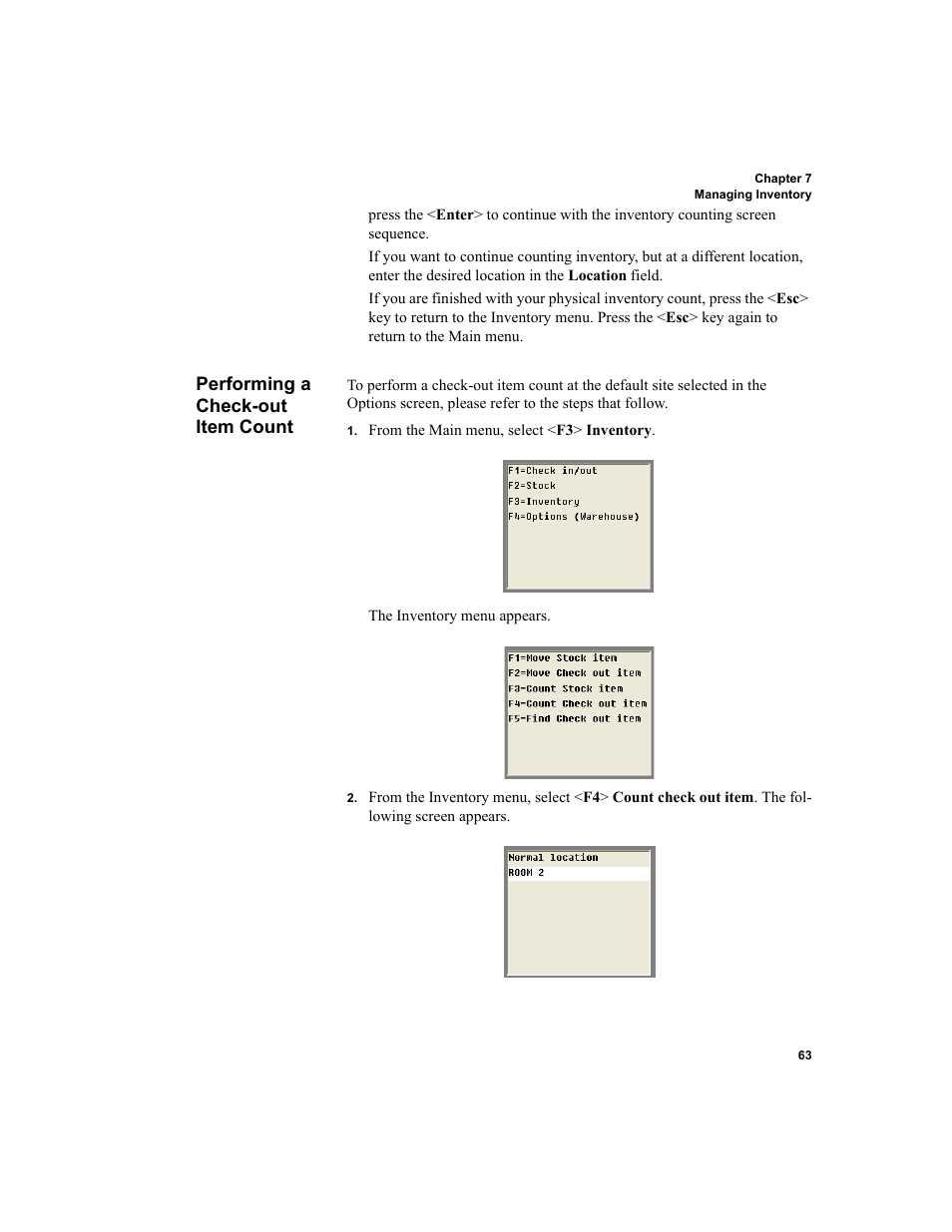 Performing a check-out item count, Performing a check-out item count 63 | IntelliTrack Check In/Out User Manual | Page 73 / 78