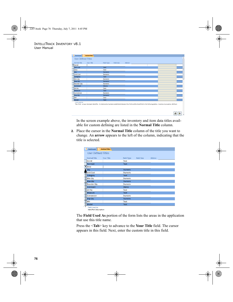 IntelliTrack Inventory Management User Manual | Page 102 / 366