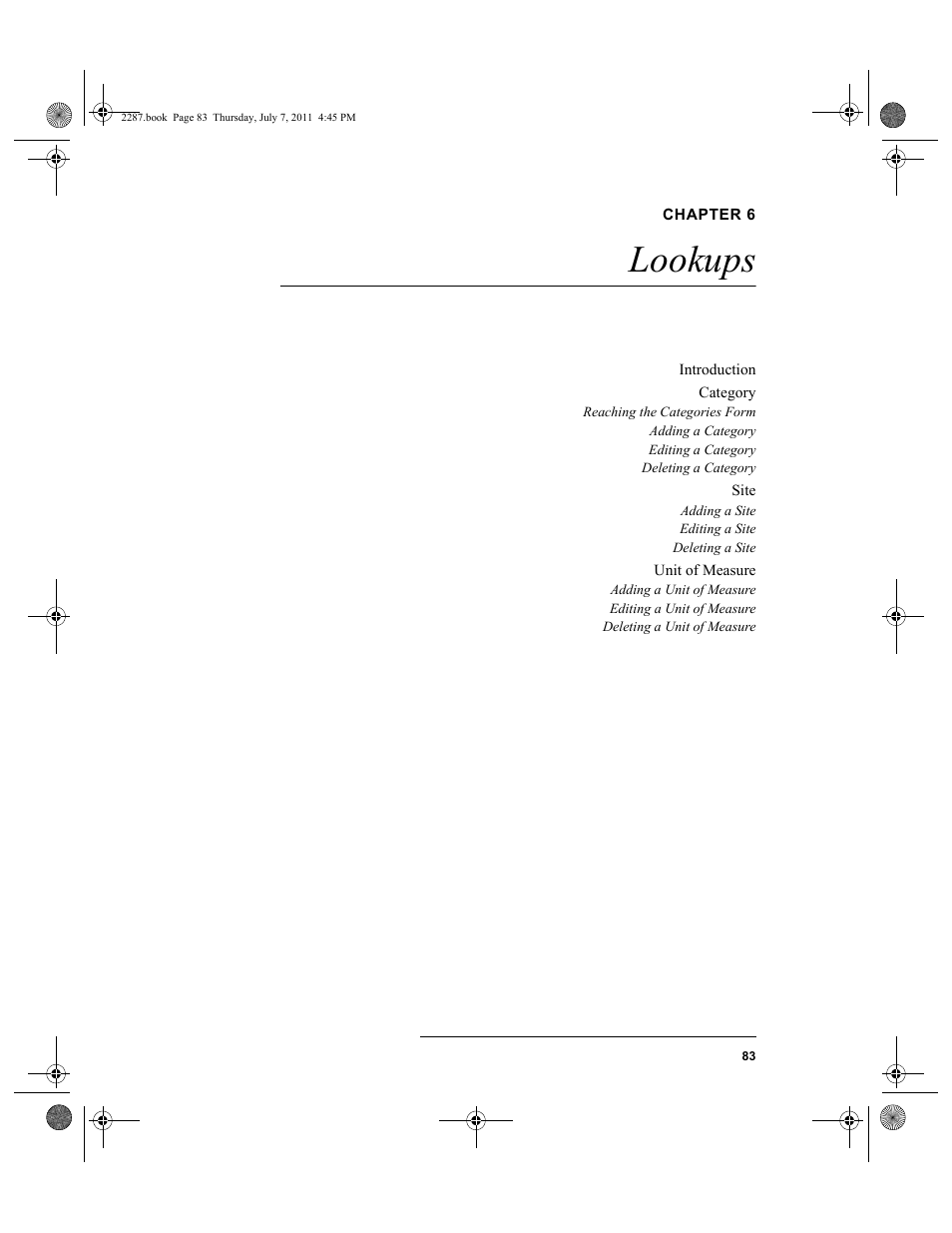 Chapter 6, Lookups, Chapter 6: lookups | Es. please see, Lookups” on | IntelliTrack Inventory Management User Manual | Page 109 / 366