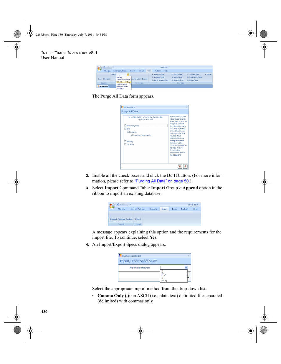 IntelliTrack Inventory Management User Manual | Page 156 / 366