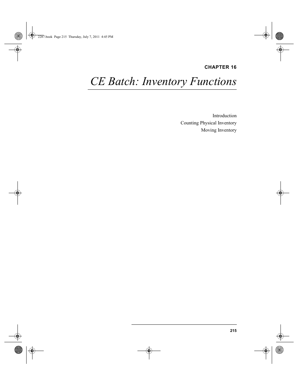 Chapter 16, Ce batch: inventory functions, Chapter 16: ce batch: inventory functions | IntelliTrack Inventory Management User Manual | Page 241 / 366