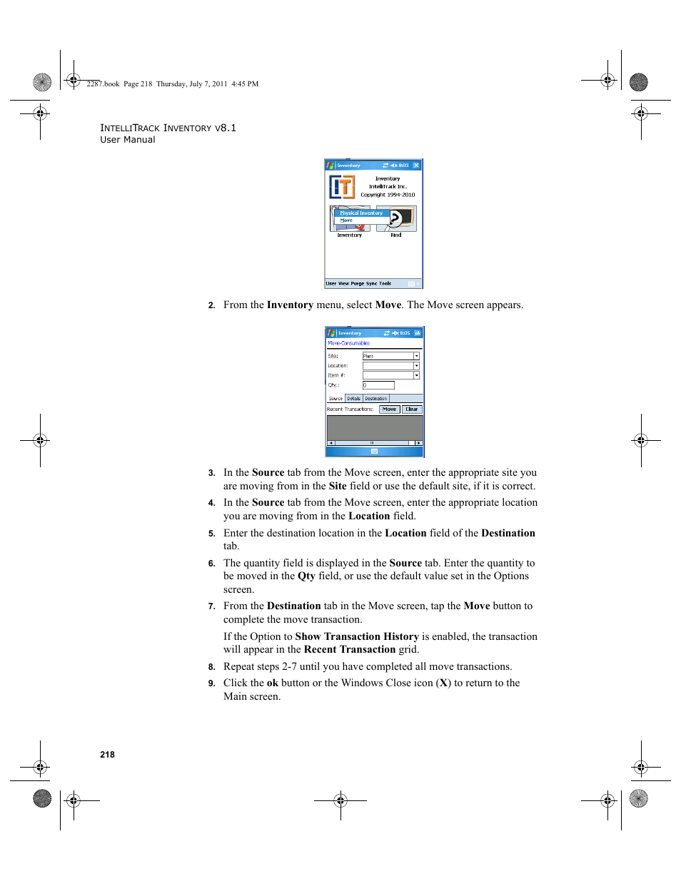 IntelliTrack Inventory Management User Manual | Page 244 / 366
