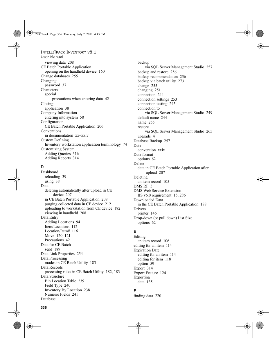 IntelliTrack Inventory Management User Manual | Page 362 / 366