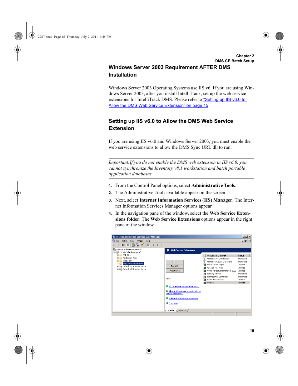 Windows server 2003 requirement | IntelliTrack Inventory Management User Manual | Page 41 / 366