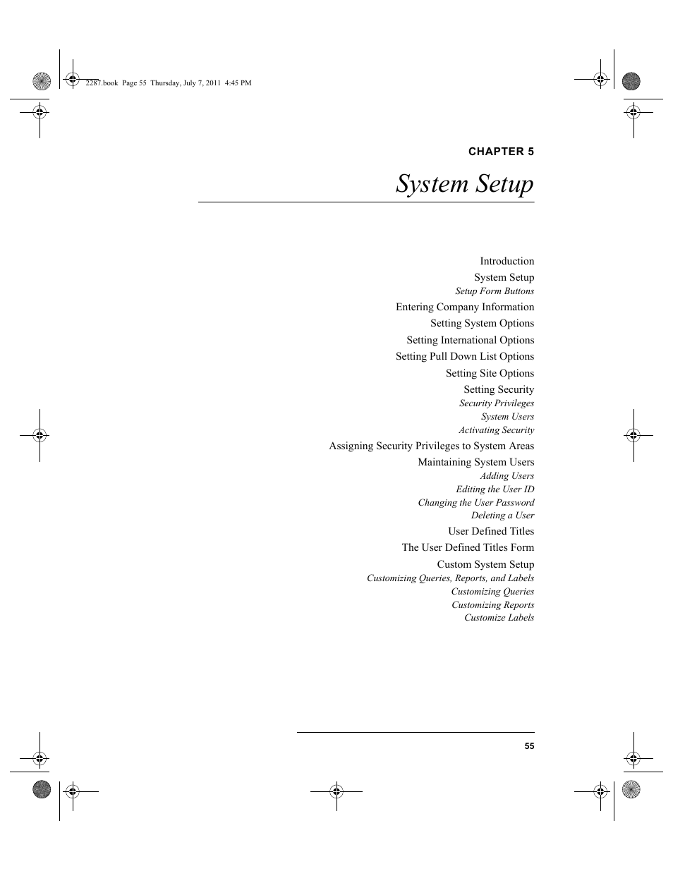 Chapter 5, System setup, Chapter 5: system setup | IntelliTrack Inventory Management User Manual | Page 81 / 366