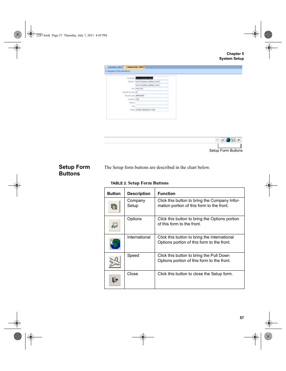 Setup form buttons | IntelliTrack Inventory Management User Manual | Page 83 / 366