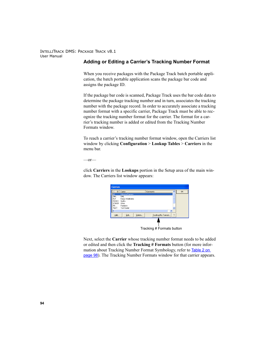 IntelliTrack Package Track User Manual | Page 108 / 296