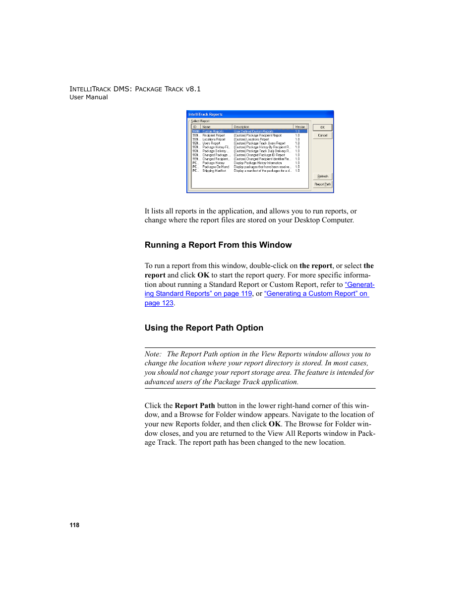 IntelliTrack Package Track User Manual | Page 132 / 296