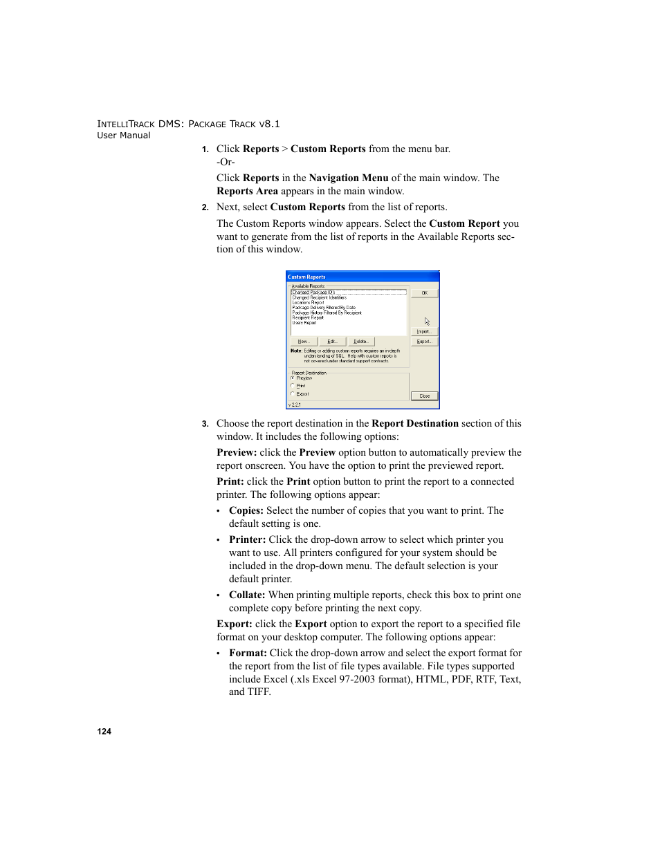 IntelliTrack Package Track User Manual | Page 138 / 296