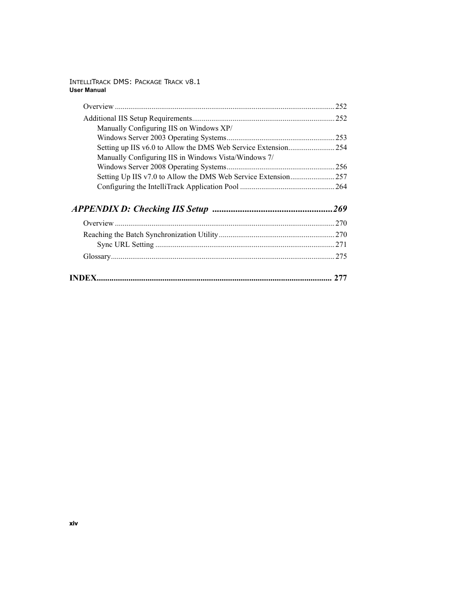 Appendix d: checking iis setup | IntelliTrack Package Track User Manual | Page 14 / 296