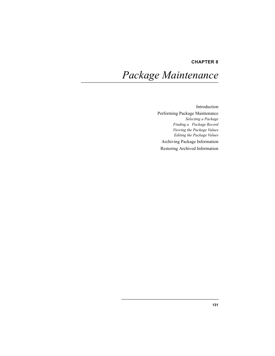 Chapter 8, Package maintenance, Chapter 8: package maintenance | IntelliTrack Package Track User Manual | Page 145 / 296