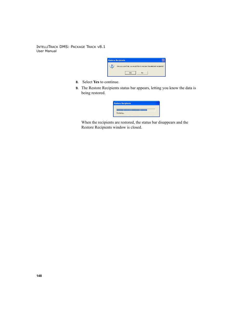 IntelliTrack Package Track User Manual | Page 162 / 296