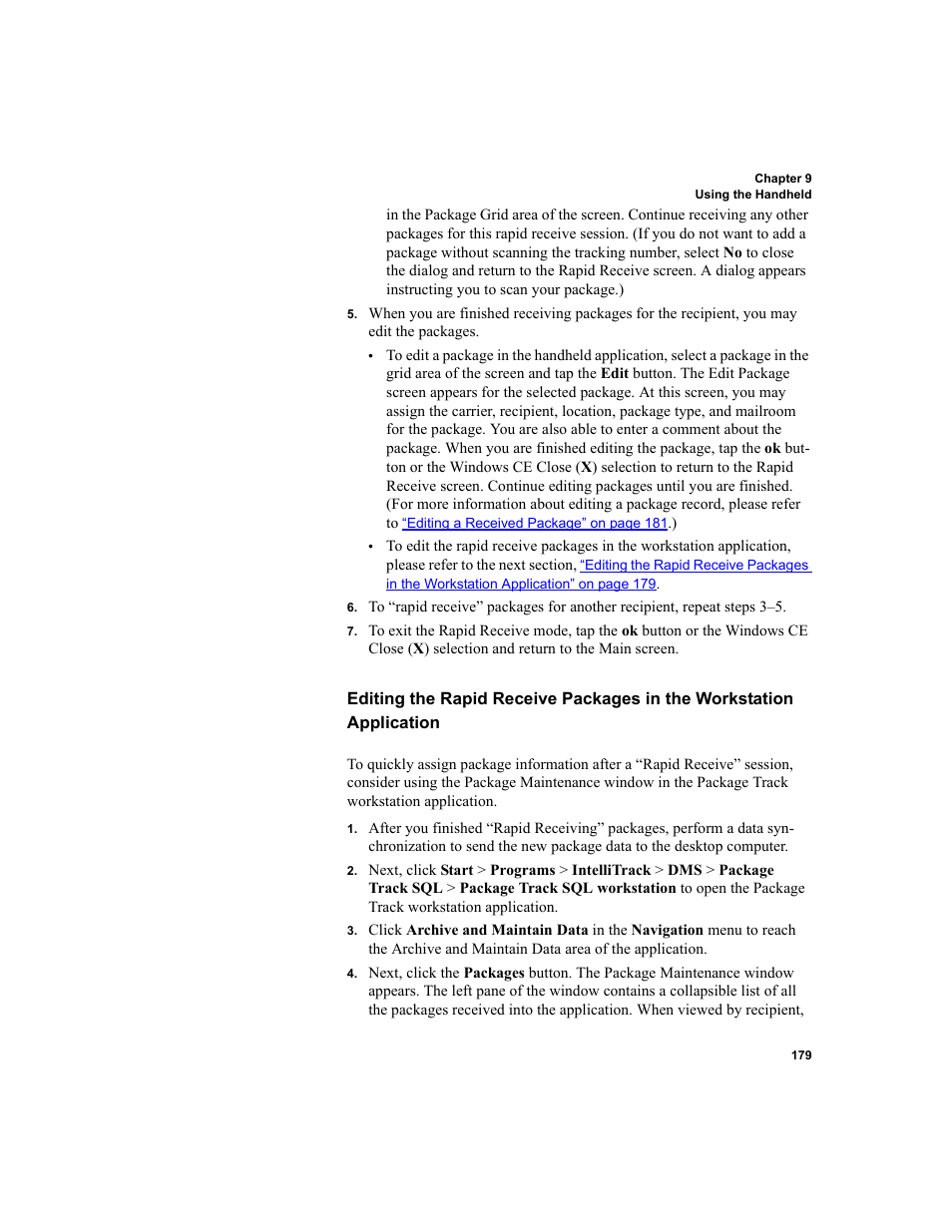 IntelliTrack Package Track User Manual | Page 193 / 296