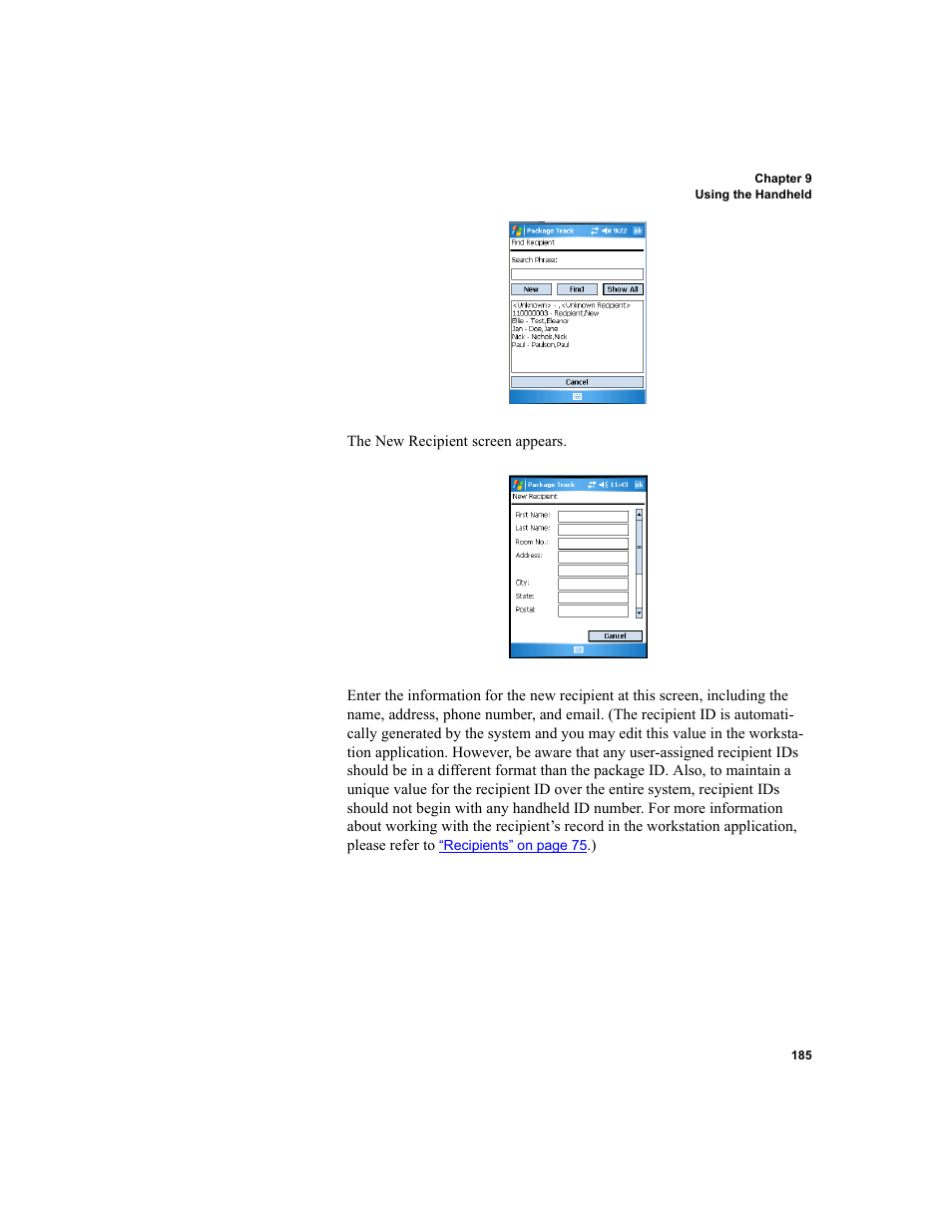 IntelliTrack Package Track User Manual | Page 199 / 296