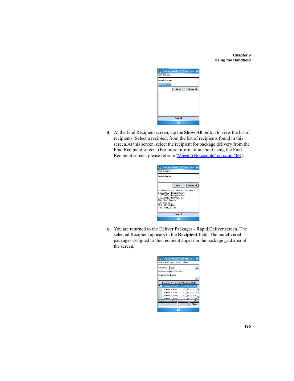 IntelliTrack Package Track User Manual | Page 209 / 296