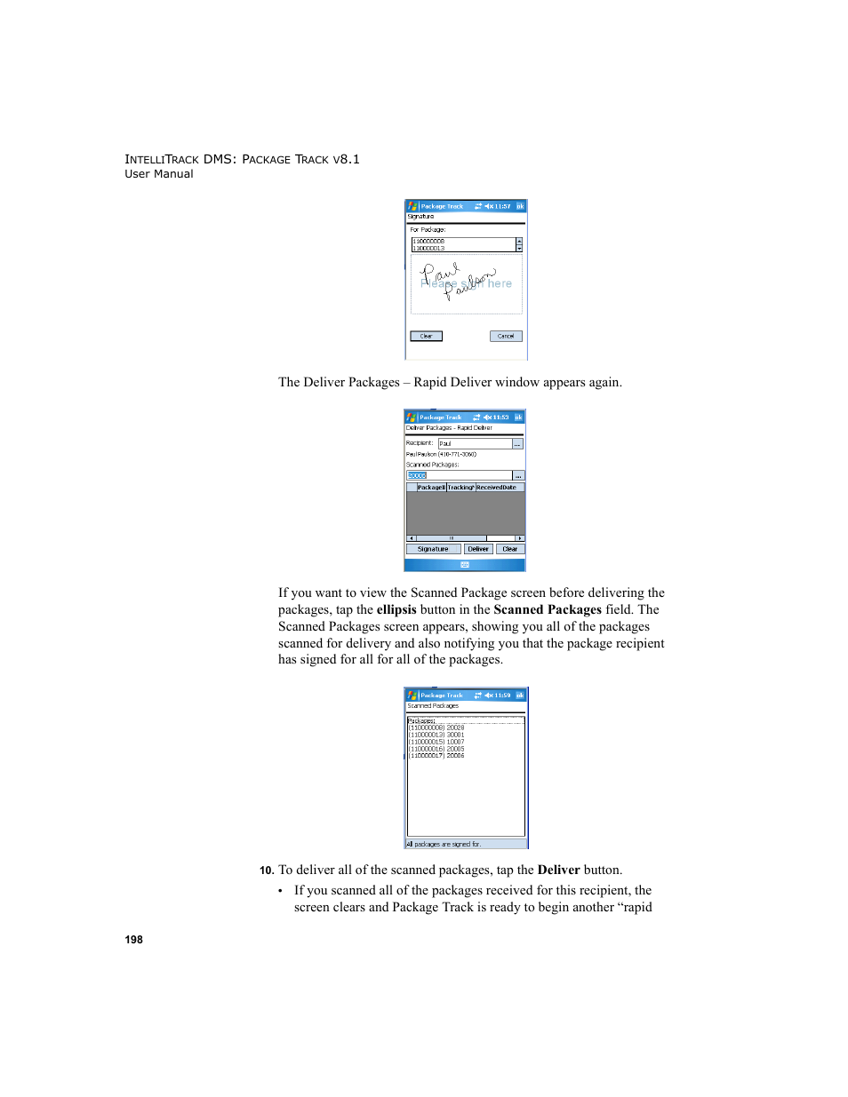 IntelliTrack Package Track User Manual | Page 212 / 296