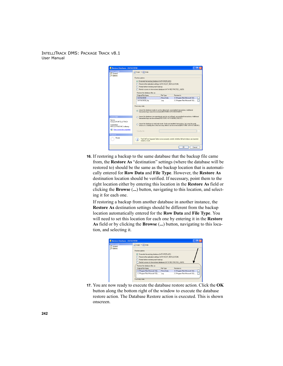 IntelliTrack Package Track User Manual | Page 256 / 296