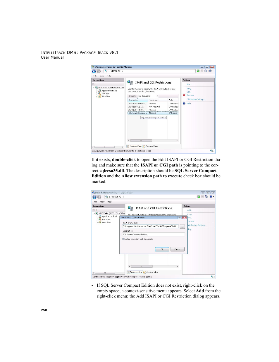 IntelliTrack Package Track User Manual | Page 272 / 296