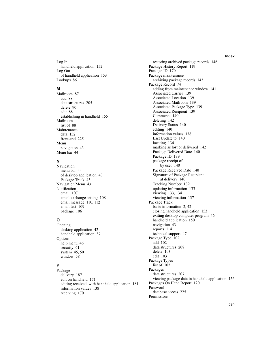 IntelliTrack Package Track User Manual | Page 293 / 296