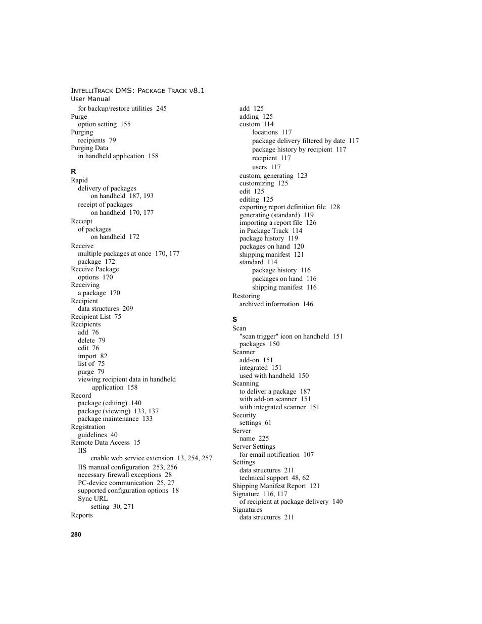 IntelliTrack Package Track User Manual | Page 294 / 296