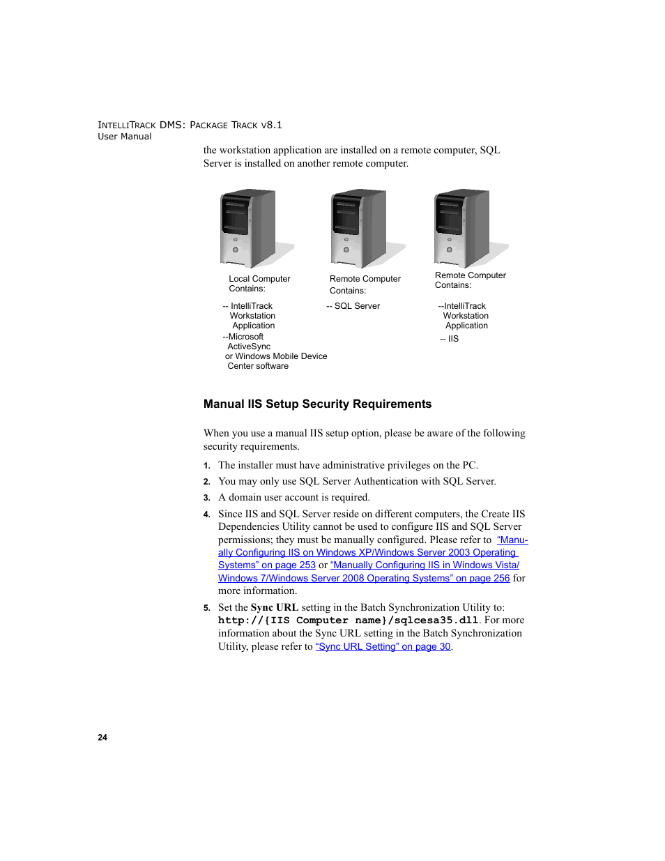 Manual iis setup security requirements, Manual iis | IntelliTrack Package Track User Manual | Page 38 / 296