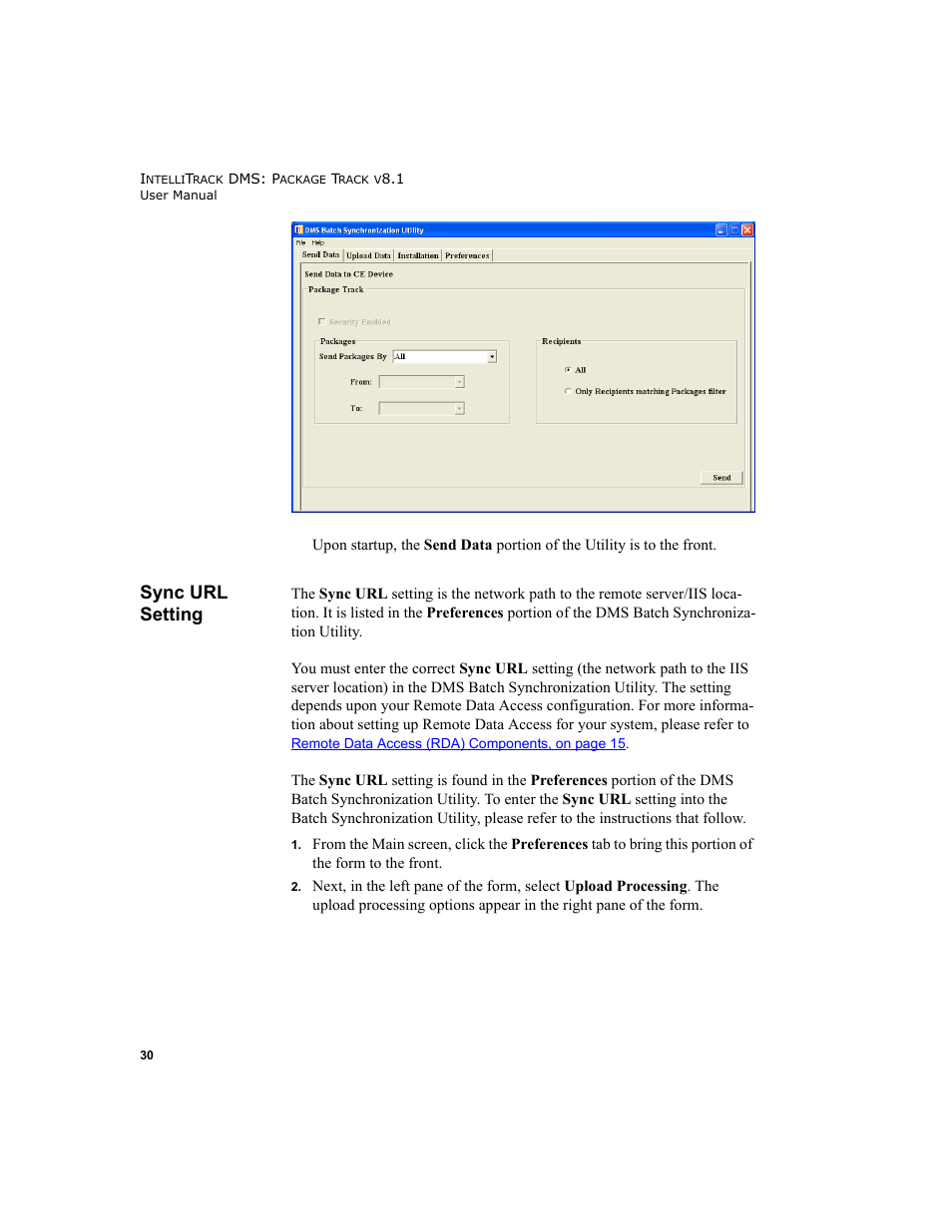 Sync url setting, Tting. please refer to | IntelliTrack Package Track User Manual | Page 44 / 296