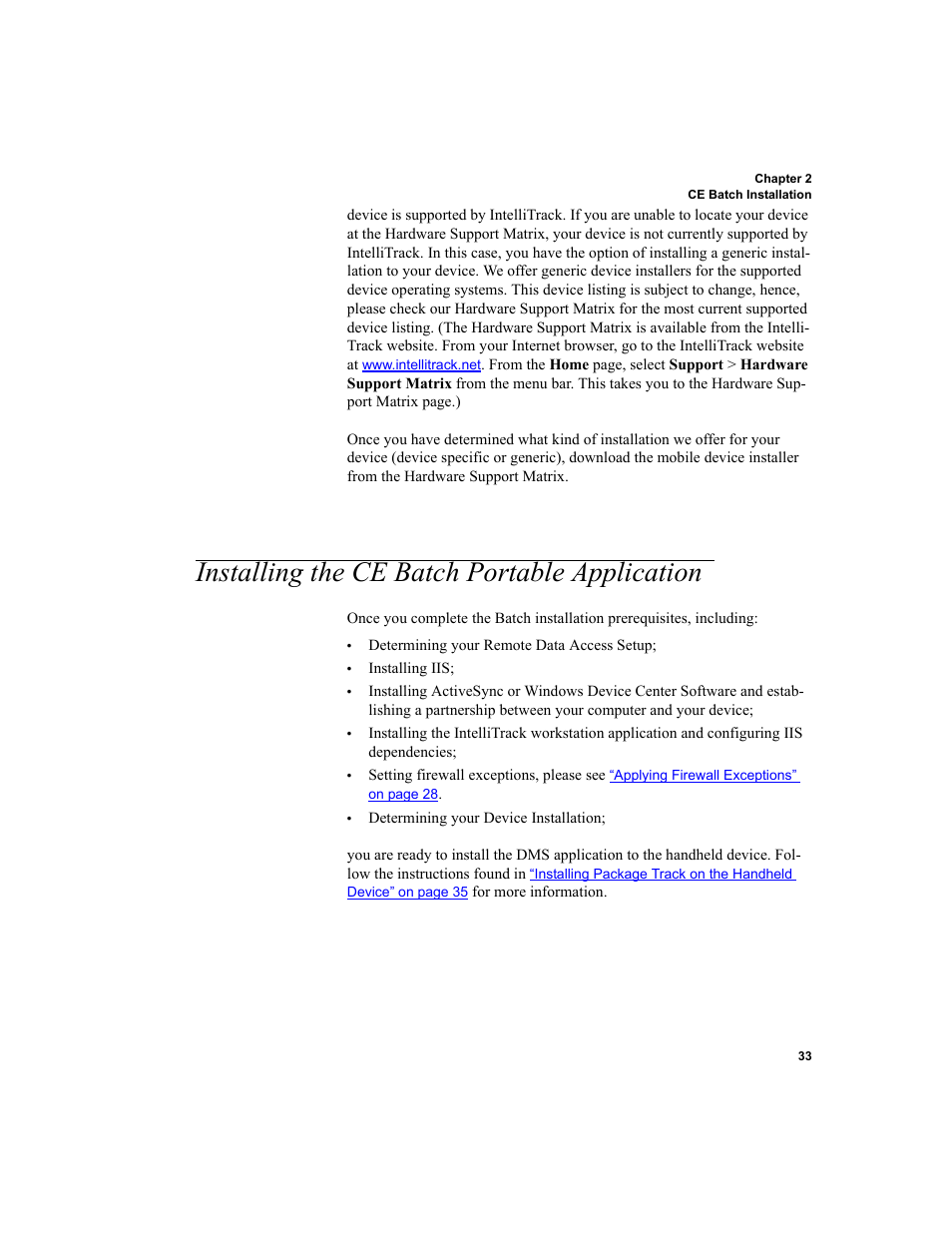 Installing the ce batch portable application | IntelliTrack Package Track User Manual | Page 47 / 296