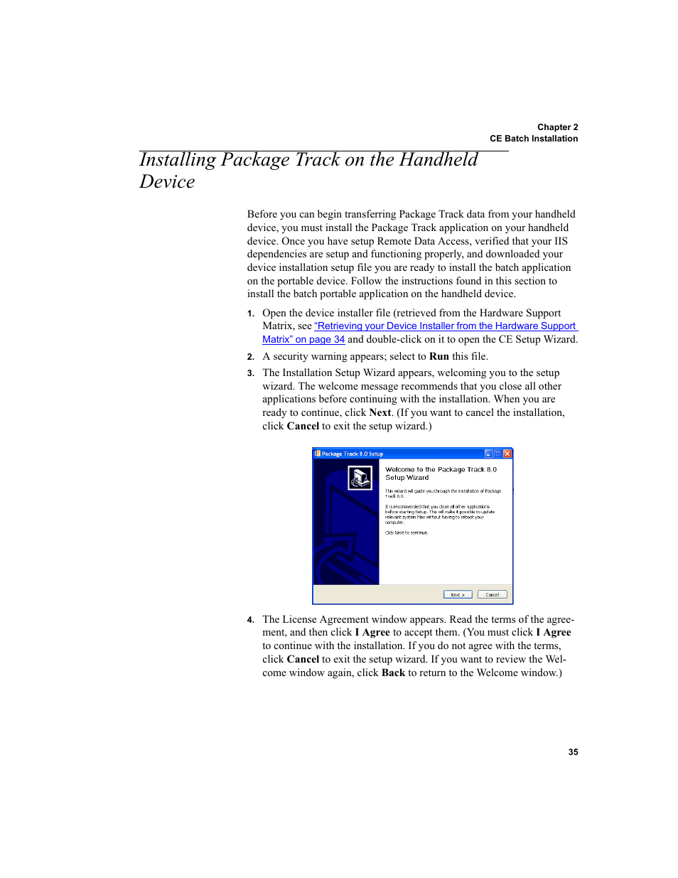 Installing package track on the handheld device, Installing package track on the handheld | IntelliTrack Package Track User Manual | Page 49 / 296