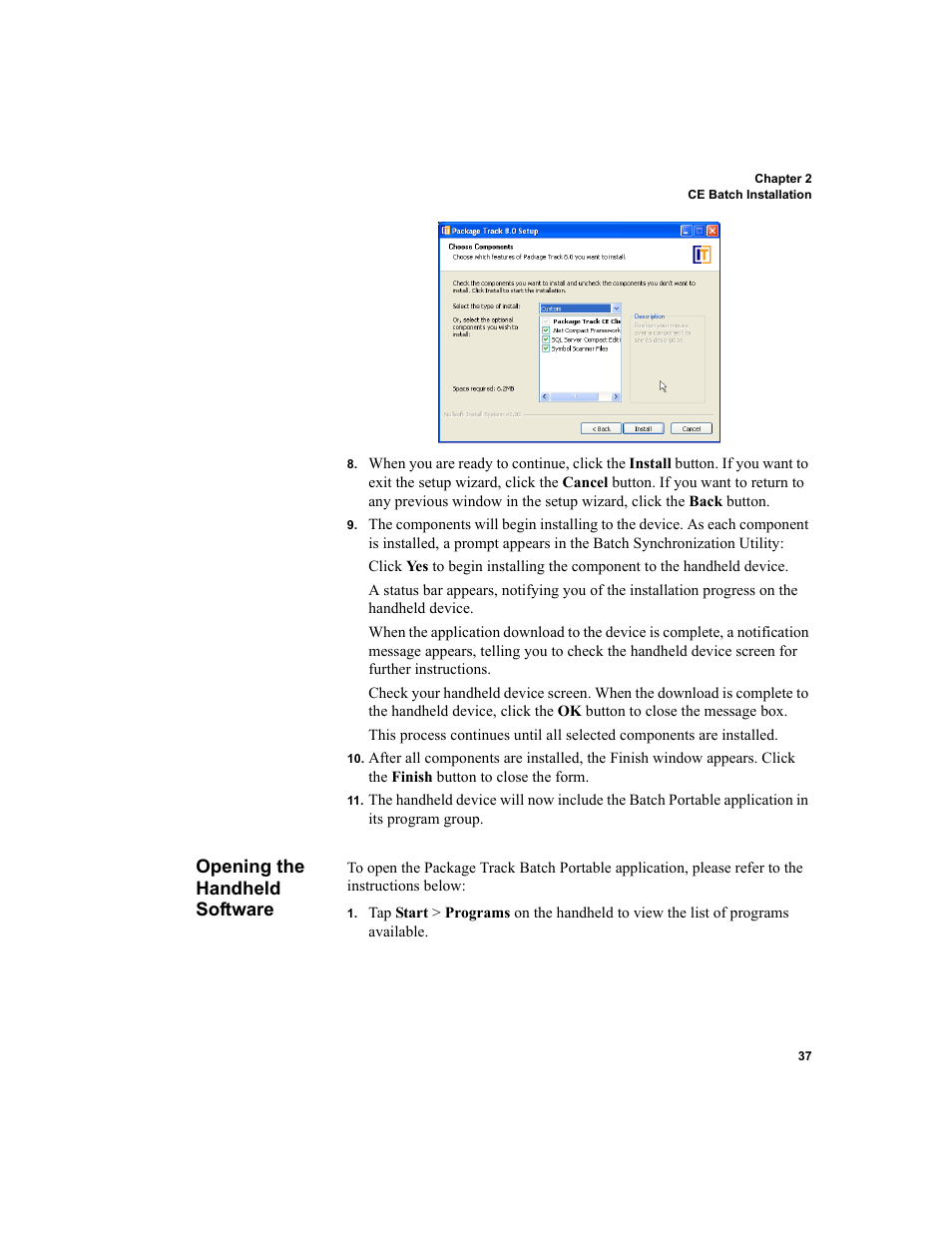 Opening the handheld software | IntelliTrack Package Track User Manual | Page 51 / 296