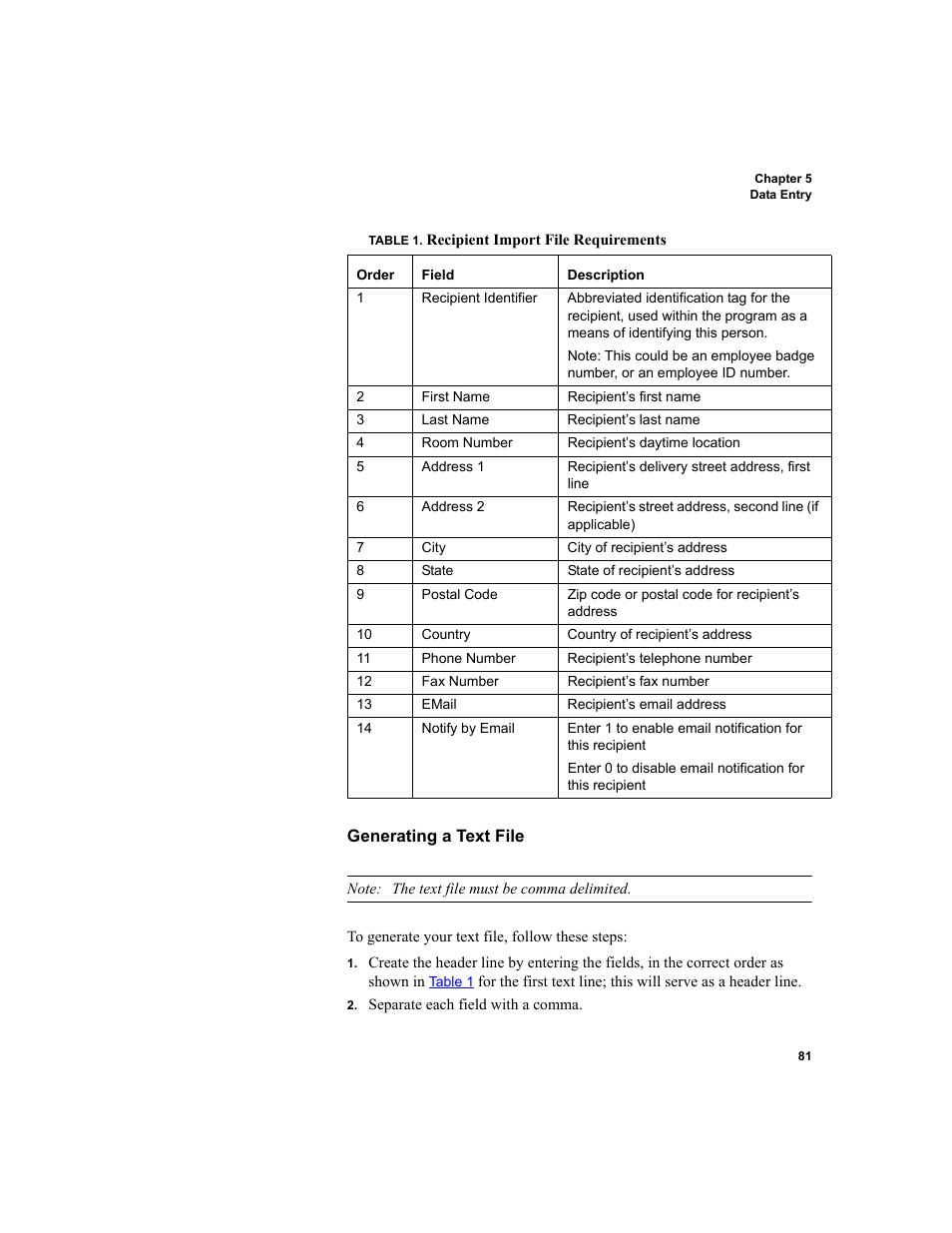 Generating a text file | IntelliTrack Package Track User Manual | Page 95 / 296