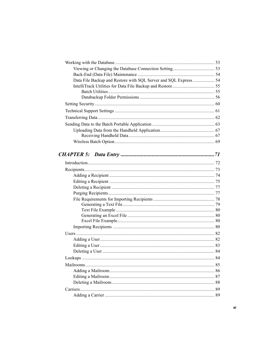 IntelliTrack Package Track User Manual | Page 11 / 230