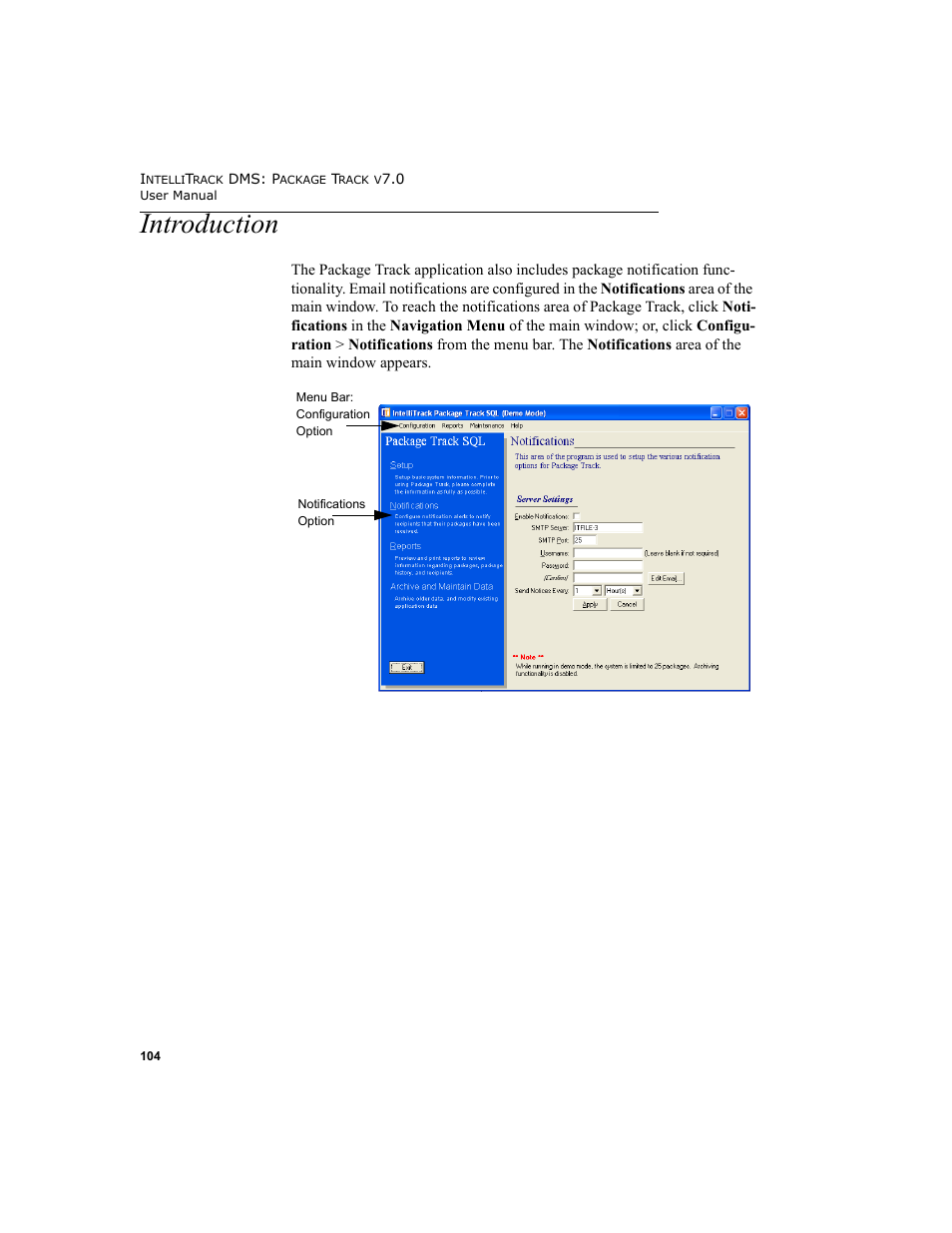 Introduction, Introduction 104 | IntelliTrack Package Track User Manual | Page 120 / 230