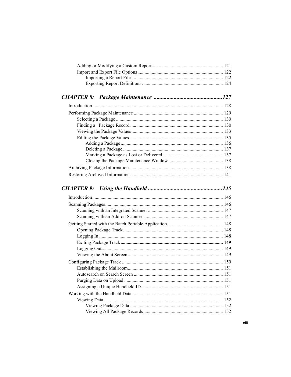 IntelliTrack Package Track User Manual | Page 13 / 230