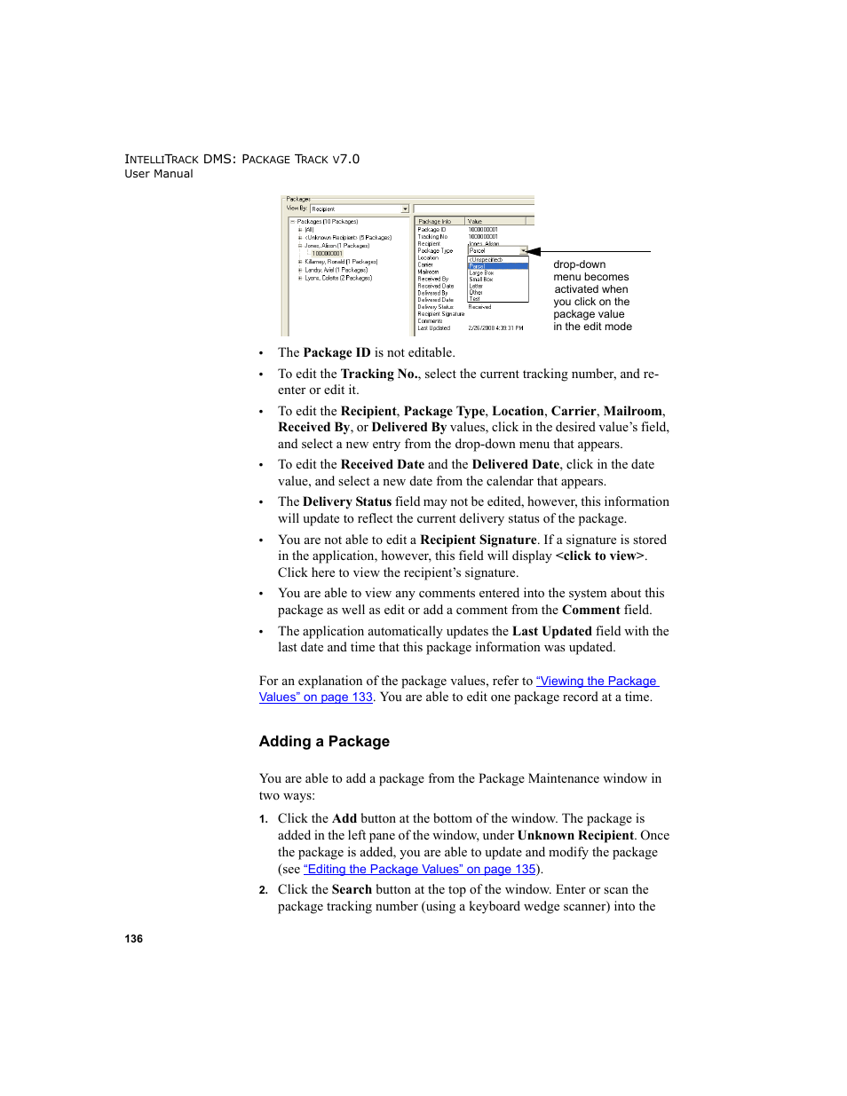 Adding a package | IntelliTrack Package Track User Manual | Page 152 / 230