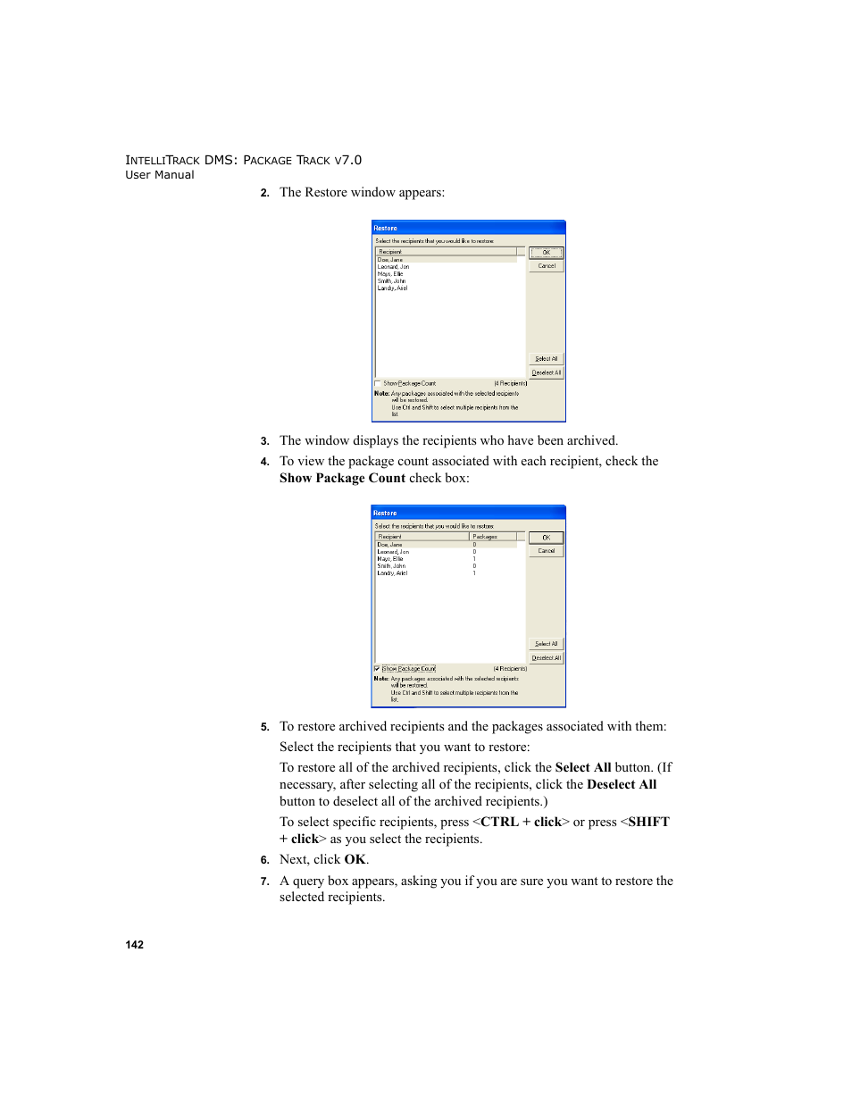 IntelliTrack Package Track User Manual | Page 158 / 230