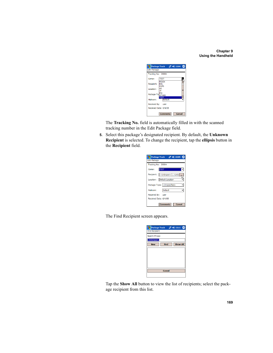 IntelliTrack Package Track User Manual | Page 185 / 230