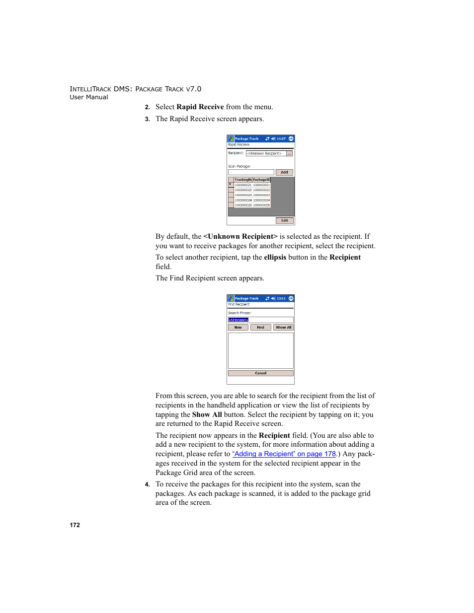 IntelliTrack Package Track User Manual | Page 188 / 230