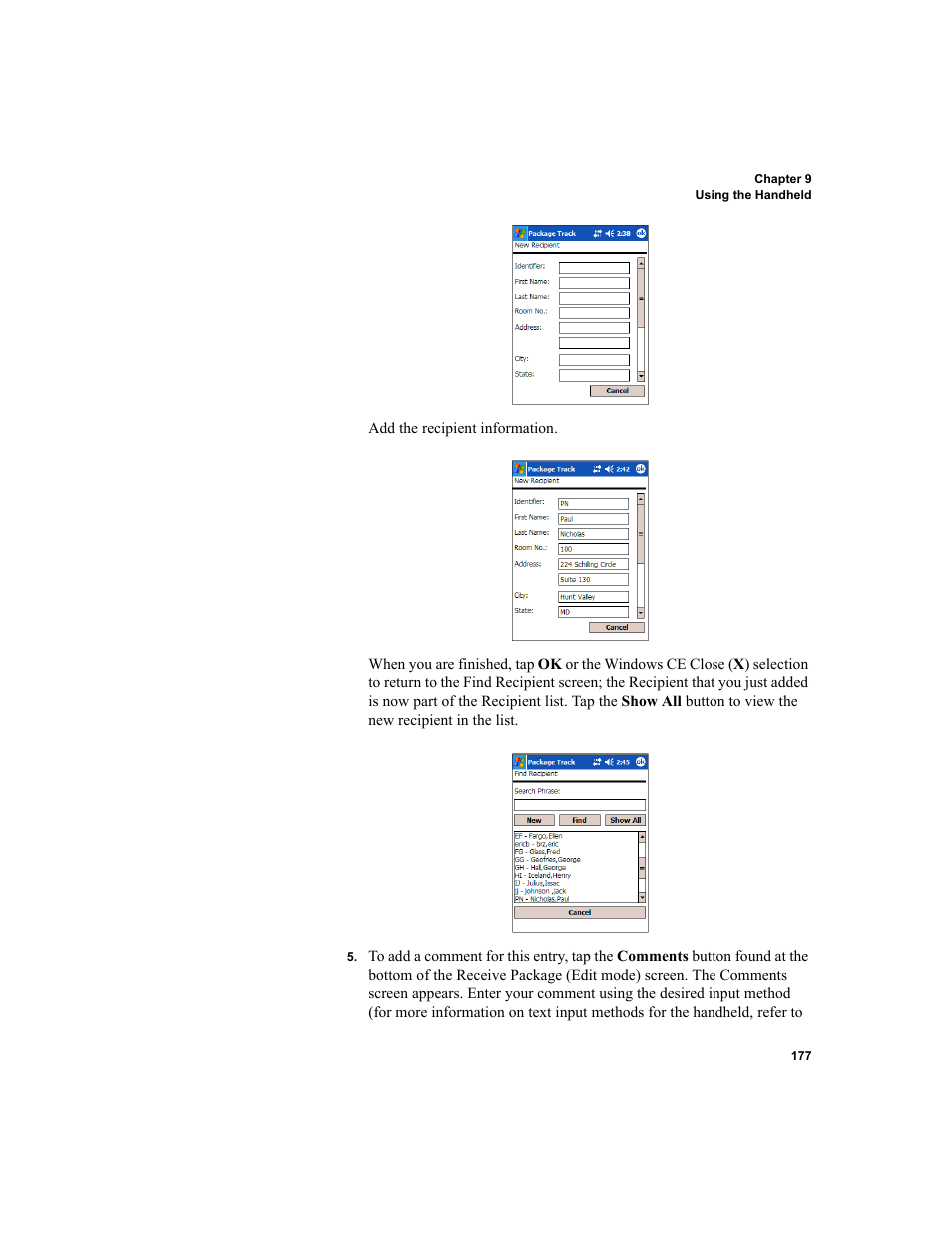 IntelliTrack Package Track User Manual | Page 193 / 230
