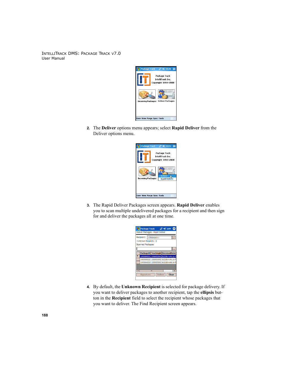 IntelliTrack Package Track User Manual | Page 204 / 230