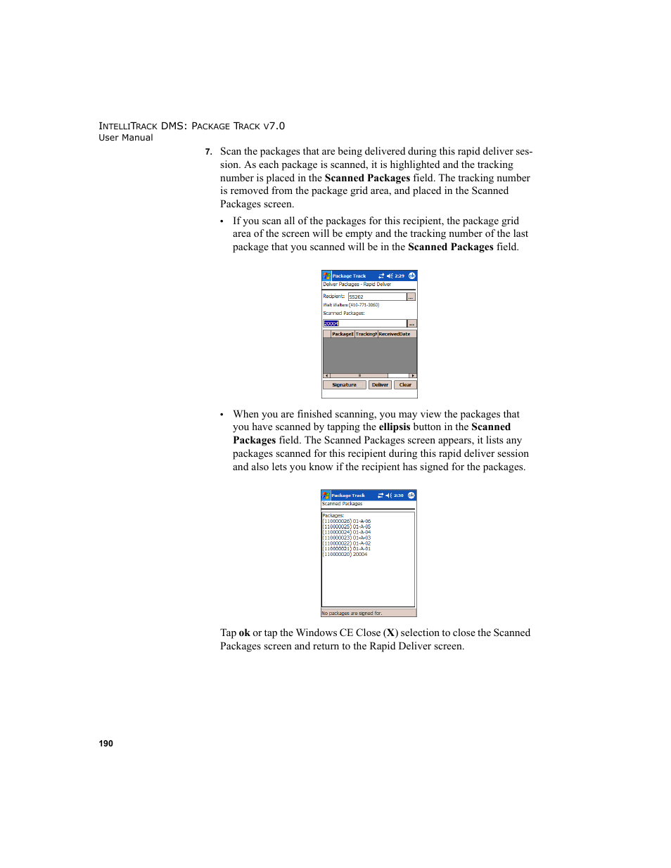 IntelliTrack Package Track User Manual | Page 206 / 230