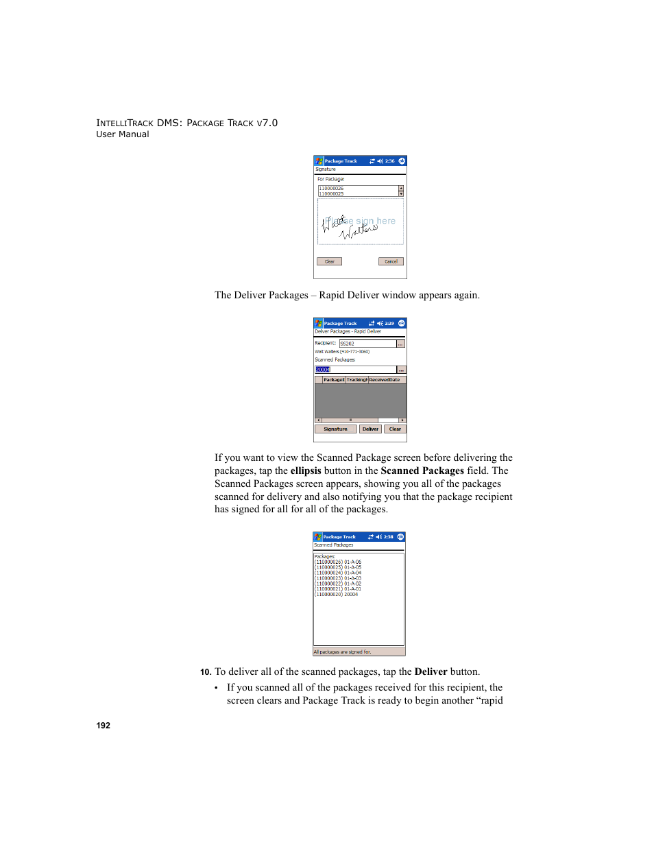 IntelliTrack Package Track User Manual | Page 208 / 230