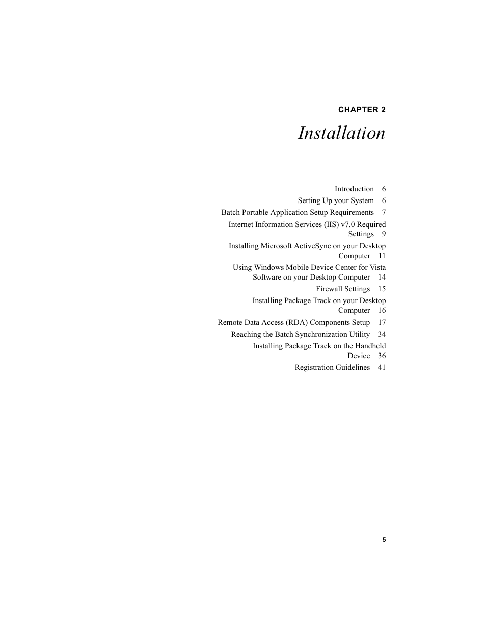 Chapter 2, Installation, Chapter 2: installation | IntelliTrack Package Track User Manual | Page 21 / 230
