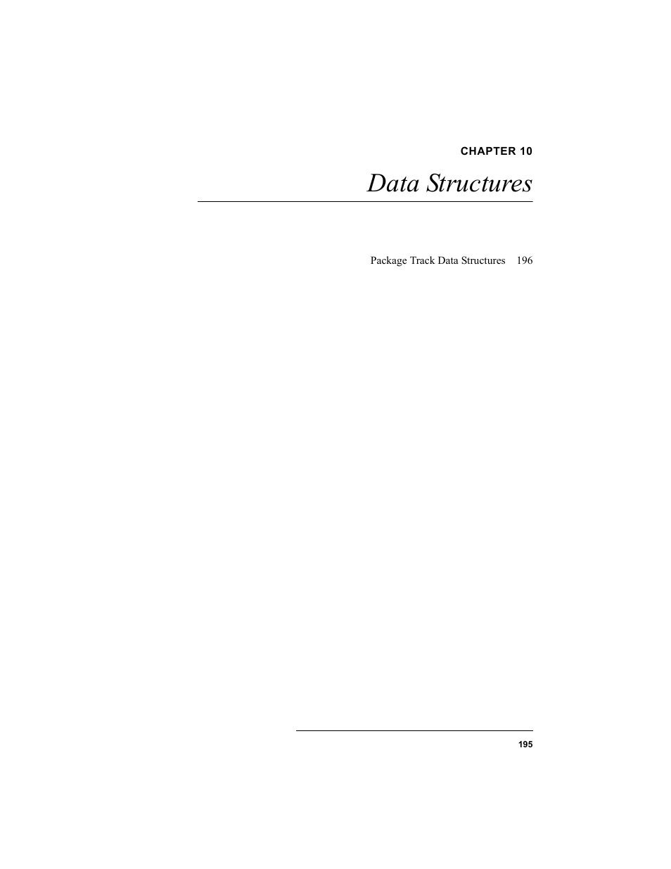 Chapter 10, Data structures, Chapter 10: data structures | IntelliTrack Package Track User Manual | Page 211 / 230