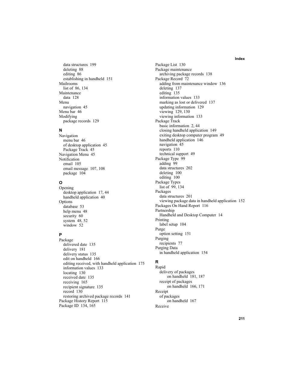 IntelliTrack Package Track User Manual | Page 227 / 230