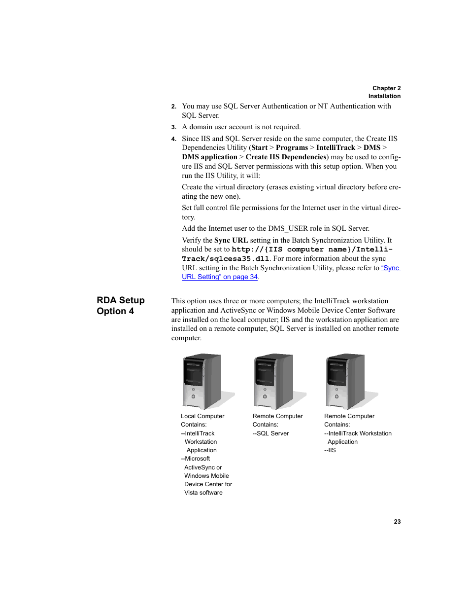 Rda setup option 4 | IntelliTrack Package Track User Manual | Page 39 / 230