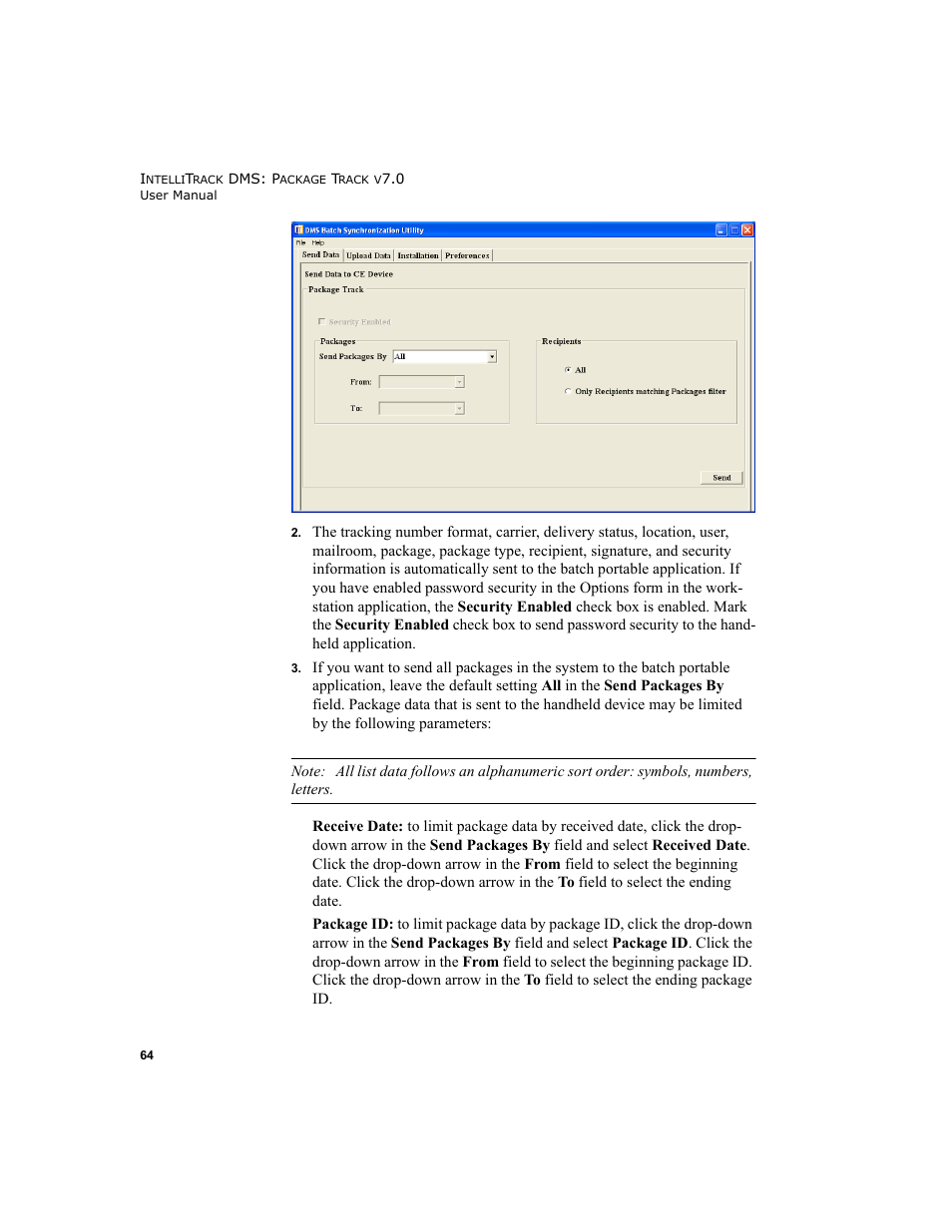 IntelliTrack Package Track User Manual | Page 80 / 230