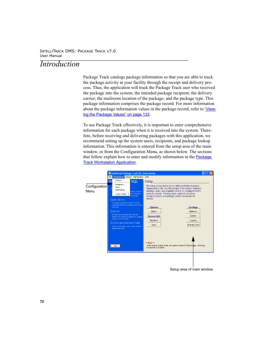 Introduction, Introduction 72 | IntelliTrack Package Track User Manual | Page 88 / 230