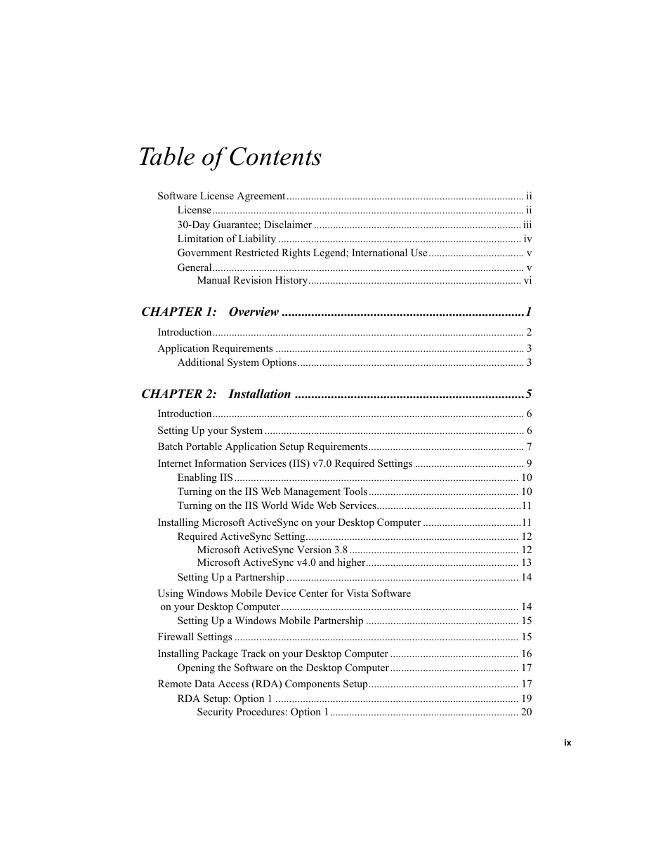 IntelliTrack Package Track User Manual | Page 9 / 230