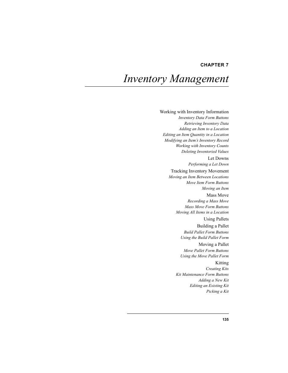 Chapter 7, Inventory management, Chapter 7: inventory management | Ease refer to | IntelliTrack WMS – Warehouse Management System User Manual | Page 161 / 466